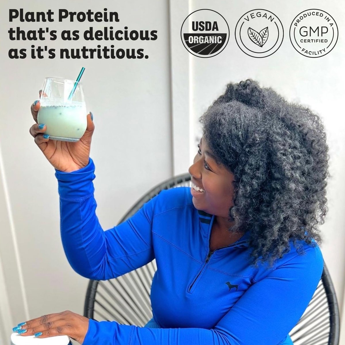 KOS Bio-Pflanzenproteinpulver, Blaubeer-Muffin - Bio-Erbsenprotein-Superfood mit Spirulina und Immununterstützung. Soja-, Gluten-, Milchfrei - Veganer Mahlzeitenersatz für Frauen & Männer - 10 Portionen