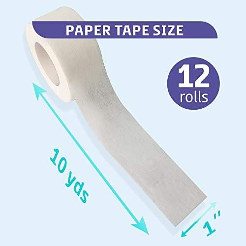 Conkote Weiches Papier-Chirurgisches Klebeband 1" x 10 Yards, Sanfte Haftung und Hypoallergen, 12 Rollen