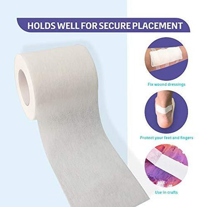 Conkote Weiches Papier-Chirurgisches Klebeband 1" x 10 Yards, Sanfte Haftung und Hypoallergen, 12 Rollen