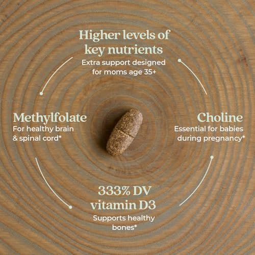 New Chapter Prenatal Vitamine – Tägliches Multivitamin für Frauen ab 35+ mit Methylfolat & Cholin, glutenfrei & non-GMO, 30 Tabletten