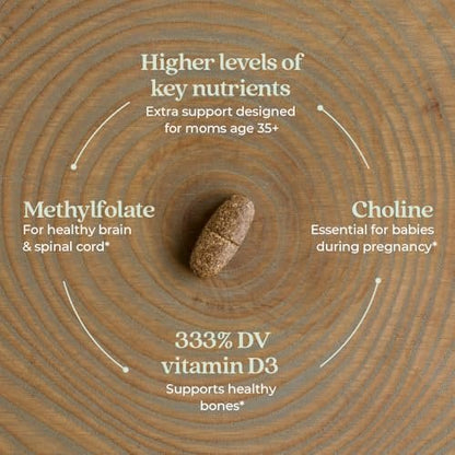 New Chapter Prenatal Vitamine – Tägliches Multivitamin für Frauen ab 35+ mit Methylfolat & Cholin, glutenfrei & non-GMO, 30 Tabletten
