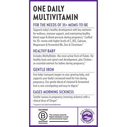 New Chapter Prenatal Vitamine – Tägliches Multivitamin für Frauen ab 35+ mit Methylfolat & Cholin, glutenfrei & non-GMO, 30 Tabletten