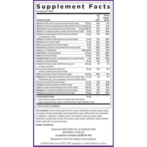 New Chapter Prenatal Vitamine – Tägliches Multivitamin für Frauen ab 35+ mit Methylfolat & Cholin, glutenfrei & non-GMO, 30 Tabletten
