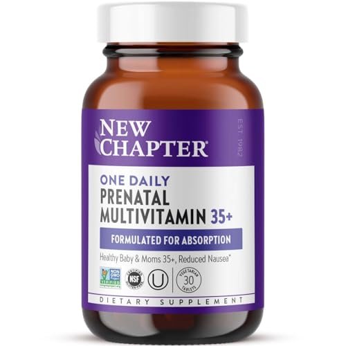 New Chapter Prenatal Vitamine – Tägliches Multivitamin für Frauen ab 35+ mit Methylfolat & Cholin, glutenfrei & non-GMO, 30 Tabletten