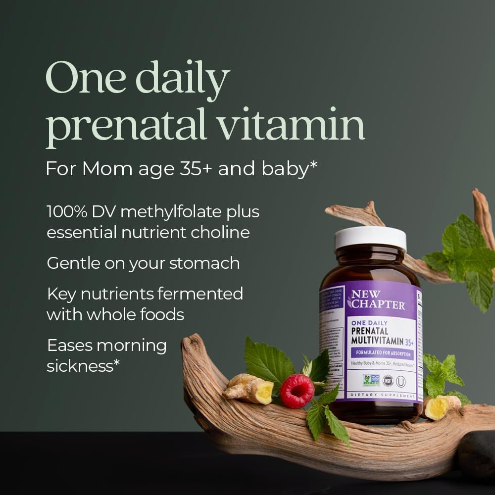 New Chapter Prenatal Vitamine – Tägliches Multivitamin für Frauen ab 35+ mit Methylfolat & Cholin, glutenfrei & non-GMO, 30 Tabletten