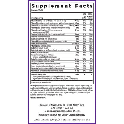 New Chapter Schwangerschaftsvitamine, Einmal täglich pränatales Multivitamin mit Methylfolat + Cholin für gesunde Mutter & Baby, glutenfrei & nicht-GVO, 30 Stück