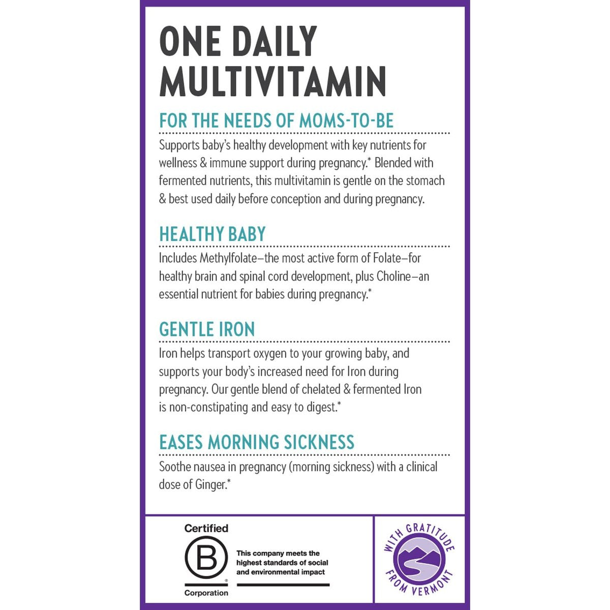New Chapter Schwangerschaftsvitamine, Einmal täglich pränatales Multivitamin mit Methylfolat + Cholin für gesunde Mutter & Baby, glutenfrei & nicht-GVO, 30 Stück