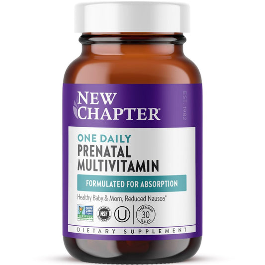 New Chapter Schwangerschaftsvitamine, Einmal täglich pränatales Multivitamin mit Methylfolat + Cholin für gesunde Mutter & Baby, glutenfrei & nicht-GVO, 30 Stück