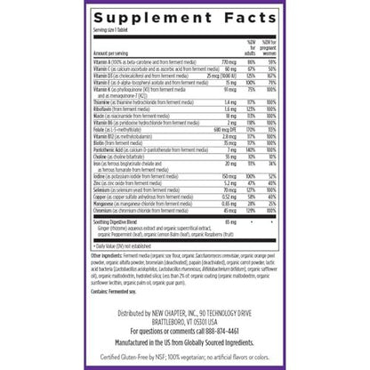 New Chapter Schwangerschaftsvitamine, Einmal täglich pränatales Multivitamin mit Methylfolat + Cholin für gesunde Mutter & Baby, glutenfrei & nicht-GVO, 30 Stück
