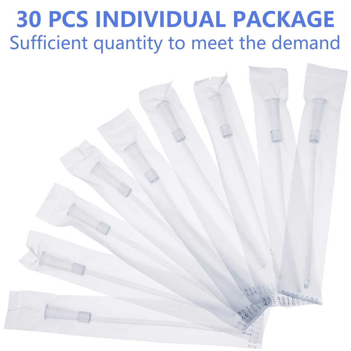 Weißer PVC-Ersatzschlauch für Einläufe – 30-teiliges Set mit flexiblem, abgerundetem Ende für sanftes Einführen, FR12