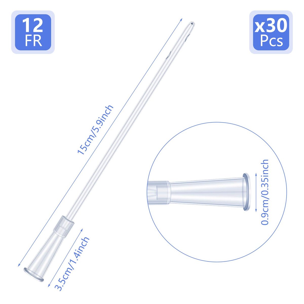 Weißer PVC-Ersatzschlauch für Einläufe – 30-teiliges Set mit flexiblem, abgerundetem Ende für sanftes Einführen, FR12