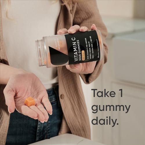 Sports Research® Vitamin C Gummis | 500 mg Vitamin C | Zuckerfrei, Gelatinefrei, Vegan & Nicht-GVO | Immun- & Antioxidantien-Unterstützung | 60 Gummis