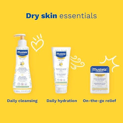Mustela Sanfte Reinigungsgel für Haare & Körper – Feuchtigkeitsspendend für trockene Haut – mit natürlichem Avocadoöl, Cold Cream & Bienenwachs – 300 ml