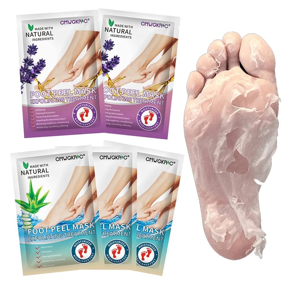 5er-Pack Fußpeeling-Maske – Hornhautentferner, abgestorbene Haut, rissige Füße, für Männer & Frauen, Geschenkidee