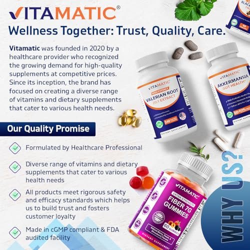 Vitamatic Baldrianwurzel Extrakt 20:1 – Hochkonzentrierte pflanzliche Kapseln – Non-GMO, Glutenfrei – 240 Kapseln