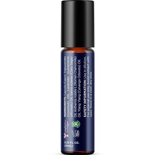 Schlaföl Roll-On - Aromatherapie Roller für erholsamen Schlaf mit reinem Lavendel & Römischer Kamille - Beruhigende Mischung für nächtliche Aromatherapie (1er-Pack)