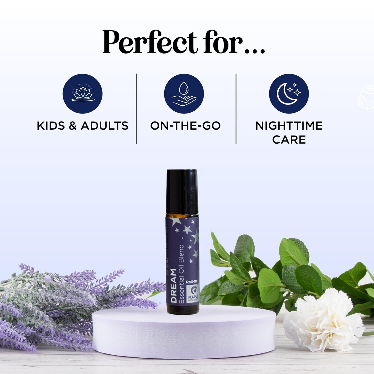 Schlaföl Roll-On - Aromatherapie Roller für erholsamen Schlaf mit reinem Lavendel & Römischer Kamille - Beruhigende Mischung für nächtliche Aromatherapie (1er-Pack)