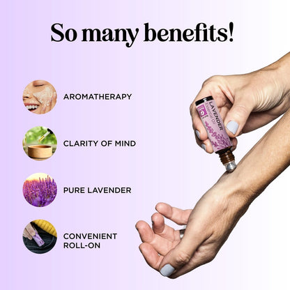 Lavendel Ätherisches Öl Roll On - Beruhigendes Aromatherapie Öl für Schlaf, Kopfschmerzen und Entspannung - Natürliches, bereits verdünntes Schlaföl für die Nacht mit Lavendelöl für die Haut