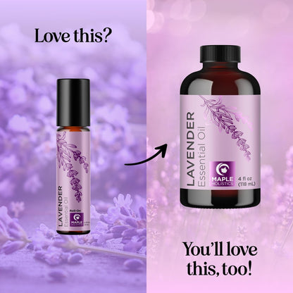 Lavendel Ätherisches Öl Roll On - Beruhigendes Aromatherapie Öl für Schlaf, Kopfschmerzen und Entspannung - Natürliches, bereits verdünntes Schlaföl für die Nacht mit Lavendelöl für die Haut