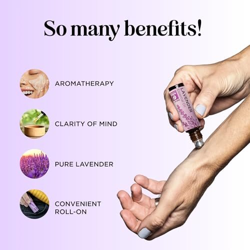 Lavendel Ätherisches Öl Roll On - Beruhigendes Aromatherapie Öl für Schlaf, Kopfschmerzen und Entspannung - Natürliches, bereits verdünntes Schlaföl für die Nacht mit Lavendelöl für die Haut