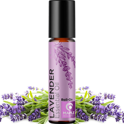 Lavendel Ätherisches Öl Roll On - Beruhigendes Aromatherapie Öl für Schlaf, Kopfschmerzen und Entspannung - Natürliches, bereits verdünntes Schlaföl für die Nacht mit Lavendelöl für die Haut