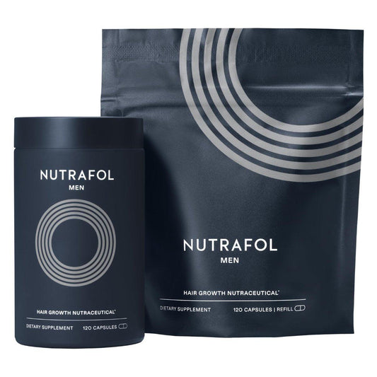Nutrafol Männer Haarwachstumspräparate, klinisch getestet für sichtbar dickeres Haar und Kopfhautabdeckung, von Dermatologen empfohlen - 2-Monats-Vorrat, Packung mit 2