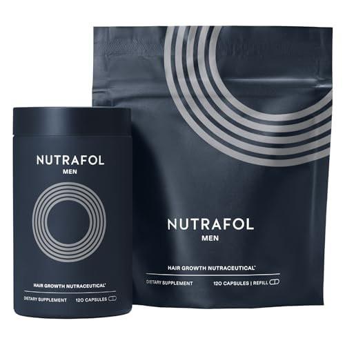 Nutrafol Männer Haarwachstumspräparate, klinisch getestet für sichtbar dickeres Haar und Kopfhautabdeckung, von Dermatologen empfohlen - 2-Monats-Vorrat, Packung mit 2