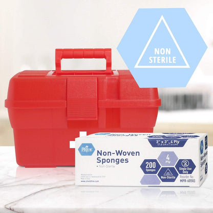 MED PRIDE 3x3 cm Mullkompressen 200er Pack, unsteril, 4-lagig, nicht haftende Netzverbände, saugfähige Wundauflagen