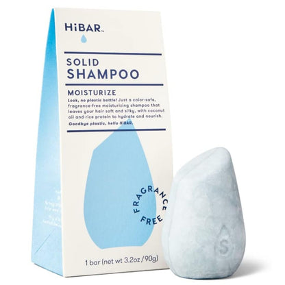 HiBAR Feuchtigkeitsspendender Shampoo Bar ohne Duftstoffe – Für trockenes, frizziges Haar – Pflegt & hydratisiert mit Kokosöl & Vitamin B5 – Plastikfrei – Seifen-, Paraben- & Sulfatfrei – Farbsicher & vegan – 1 fester Riegel