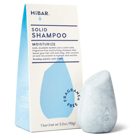 HiBAR Feuchtigkeitsspendender Shampoo Bar ohne Duftstoffe – Für trockenes, frizziges Haar – Pflegt & hydratisiert mit Kokosöl & Vitamin B5 – Plastikfrei – Seifen-, Paraben- & Sulfatfrei – Farbsicher & vegan – 1 fester Riegel