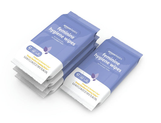 pH-ausgeglichene, spülbare Damenhygiene-Feuchttücher, frischer Duft, alkoholfrei, 168 Stück (4 Packungen à 42)
