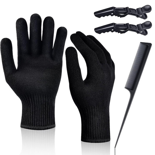IKOCO Hitzebeständige Medium Glove Mitts für Haarstyling - 2 Stück für Glätteisen, Lockenstab und Heißluftbürsten