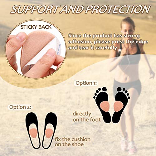 Syhood 40 Stück Metatarsal-Pads für Damen und Herren, 1/4 Zoll dicke Filz-Fußballen-Polster, Vorfuß-Schmerzlinderung, Metatarsal-Einlagen für Unterstützung und Schmerzlinderung (Hautfarbe)