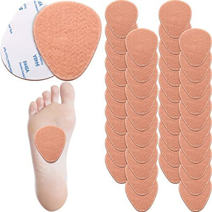 Syhood 40 Stück Metatarsal-Pads für Damen und Herren, 1/4 Zoll dicke Filz-Fußballen-Polster, Vorfuß-Schmerzlinderung, Metatarsal-Einlagen für Unterstützung und Schmerzlinderung (Hautfarbe)