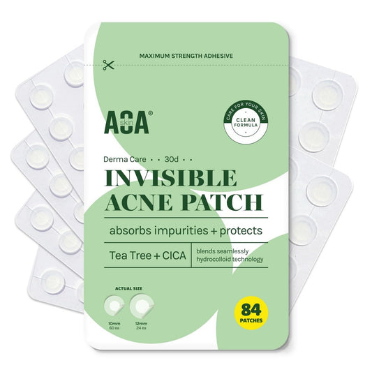 AOA Studio Absorbierende Heilende Unsichtbare Akne-Patches – Hydrokolloid-Pflaster gegen Pickel, vegan & tierversuchsfrei, zwei Größen 10 mm & 12 mm (84 Stück)