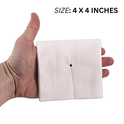 Vakly Split Drain Sponge Gaze 4x4 Steril 6-fach – 50 Stück (25 Packungen à 2) Vorgeschnittene saugfähige Non-Woven-Pads für I.V.-Leitungen, Tracheotomie & Wundversorgung