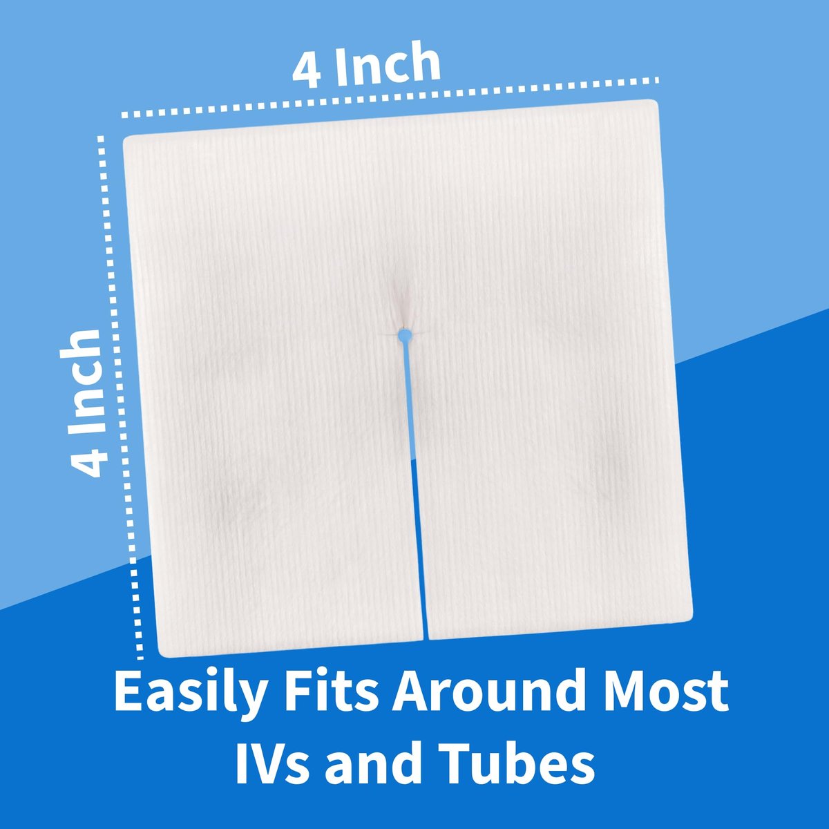 Vakly Split Drain Sponge Gaze 4x4 Steril 6-fach – 50 Stück (25 Packungen à 2) Vorgeschnittene saugfähige Non-Woven-Pads für I.V.-Leitungen, Tracheotomie & Wundversorgung