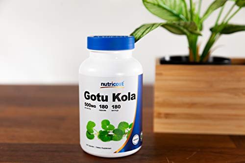 Nutricost Gotu Kola 500 mg – 180 Kapseln, vegetarisch, glutenfrei, nicht-GVO