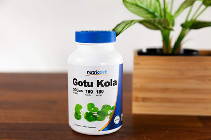 Nutricost Gotu Kola 500 mg – 180 Kapseln, vegetarisch, glutenfrei, nicht-GVO