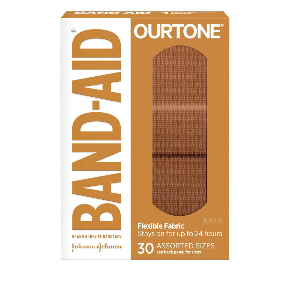 Band-Aid Brand Ourtone Adhesive Bandagen – Flexible Schutz & Pflege für kleine Schnitte & Schrammen, Quilt-Aid Pad für schmerzhafte Wunden, BR45, gemischte Größen, 30 Stück