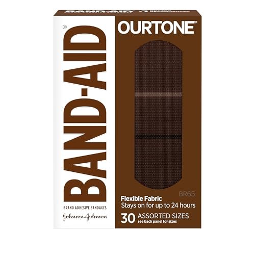 Band-Aid Brand Ourtone Pflaster – Flexible Wundversorgung für kleine Schnitt- und Schürfwunden, Quilt-Aid Pad für schmerzhafte Wunden, BR65, gemischte Größen, 30 Stück