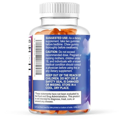 Melatonin Schlaf Gummies - 6 mg Melatonin pro Portion - Zuckerfreie Melatonin Gummis für Erwachsene - Extra starke Schlaf-Gummies - Unterstützt erholsamen Schlaf - Leckerer Orangen-Geschmack - 120 Gummies