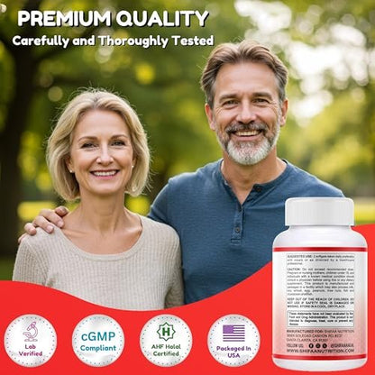 Halal Omega 3 Fischöl 2000mg – 60 Portionen, 120 Kapseln – Wild gefangen, gereinigt, Keto-freundlich, Nicht-GVO & Glutenfrei – Gehirn-, Herz- & Herz-Kreislauf-Unterstützung – Burpless Fischöl Omega 3 Nahrungsergänzungsmittel