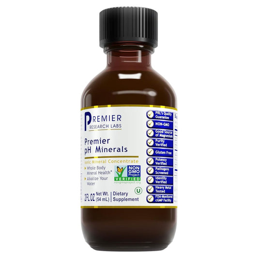 Premier Research Labs Premier Ph Minerals - Spurenelemente, Mineraltropfen, Mineralien für Wasser, Magnesiumergänzung für destilliertes Wasser, Umkehrosmosewasser, flüssiges Konzentrat - 60 ml