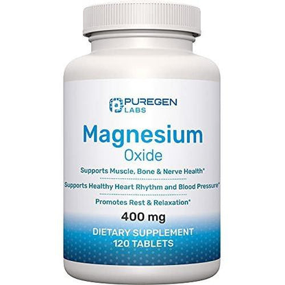 Magnesium 400mg Hochdosiert – Magnesiumoxid für Immunsystem, Muskelregeneration, Wadenkrämpfe und Entspannung – 120 Tabletten
