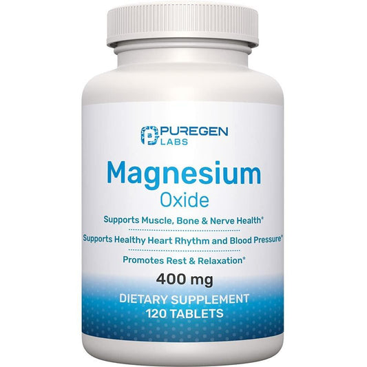 Magnesium 400mg Hochdosiert – Magnesiumoxid für Immunsystem, Muskelregeneration, Wadenkrämpfe und Entspannung – 120 Tabletten
