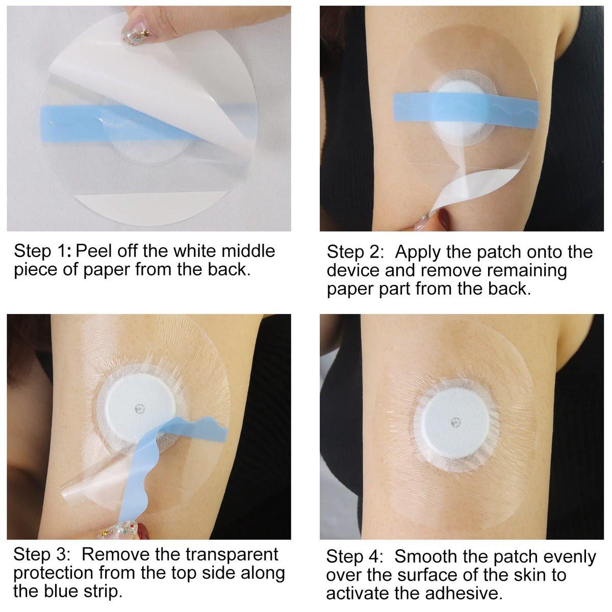 HONYOU Libre 2 Plus Sensor Covers & Lingo CGM – 40-teiliges Set wasserdichter Patches für Freestyle Libre 1/2/3 Plus, hypoallergen & latexfrei, 15 Tage Haltbarkeit
