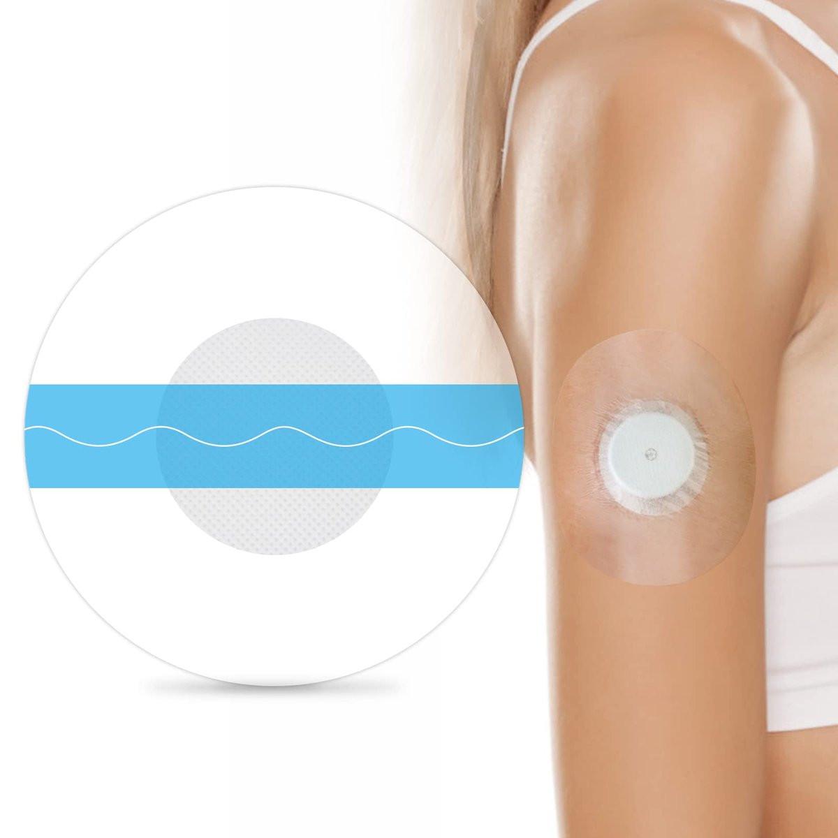 HONYOU Libre 2 Plus Sensor Covers & Lingo CGM – 40-teiliges Set wasserdichter Patches für Freestyle Libre 1/2/3 Plus, hypoallergen & latexfrei, 15 Tage Haltbarkeit