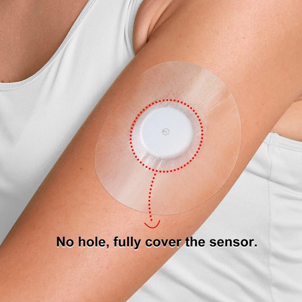 60er-Pack Libre-Sensor-Abdeckungen, Latexfrei, Medizinische Klebepflaster für Libre 2/3, Vorgeschnittene CGM-Pflaster ohne Kleber in der Mitte, Wasserdicht und Starke Haftung für Lange Haltbarkeit