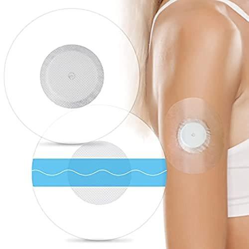 60er-Pack Libre-Sensor-Abdeckungen, Latexfrei, Medizinische Klebepflaster für Libre 2/3, Vorgeschnittene CGM-Pflaster ohne Kleber in der Mitte, Wasserdicht und Starke Haftung für Lange Haltbarkeit